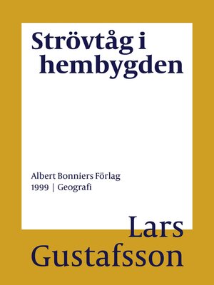 cover image of Strövtåg i hembygden